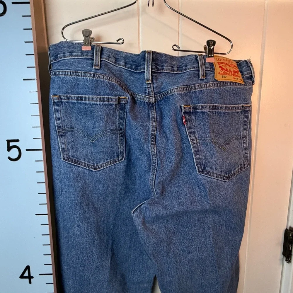 Levi's 550 Men's Relaxed Fit Blue Jeans Stonewash Blue 42X30‎